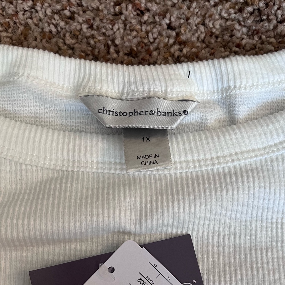 NWT Christopher & Banks White Relaxed Restyled Bateau‎ Tee - Picture 3 of 4